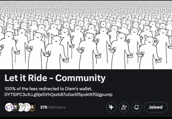 Let it ride — X community with 376 members